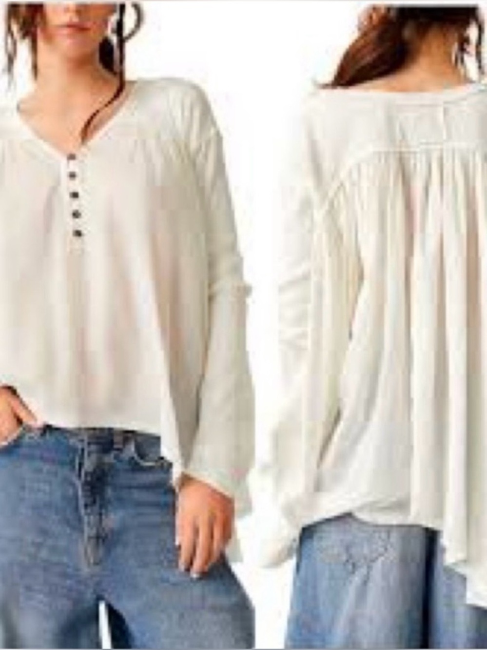 Free People … We the free oversized flowing tunic top - Picture 3 of 7
